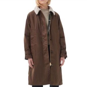 Barbour Malala Water Repellent Waxed Cotton Jacket in Bark/Ancient NWOT